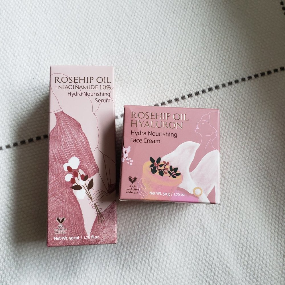 New 2PC Korean Glamfox Rosehip Oil Hydra Nourishing Serum + Face Cream
